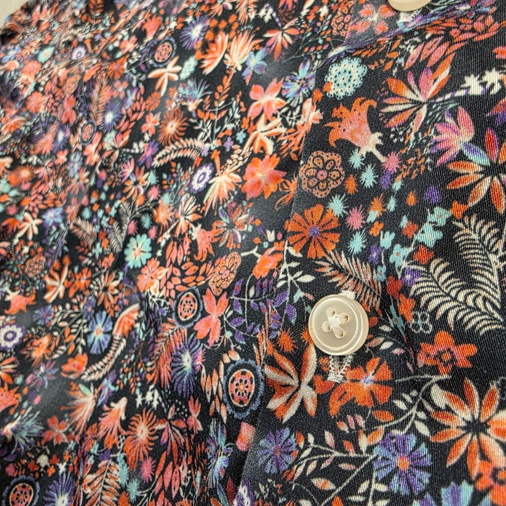 Kurt River Button Down Shirt Mens L Multicolor Floral Slim Fit Streetwear Cotton - Picture 6 of 7